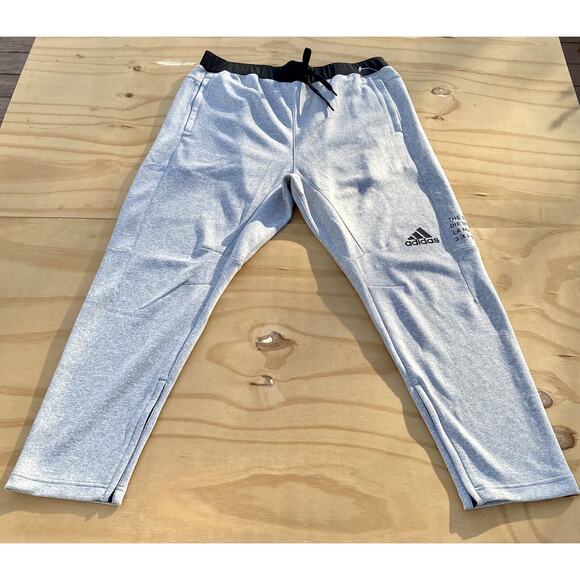 adidas AEROREADY Performance City Fleece Pants‎ Men's Gray Sz. Large L New NWT